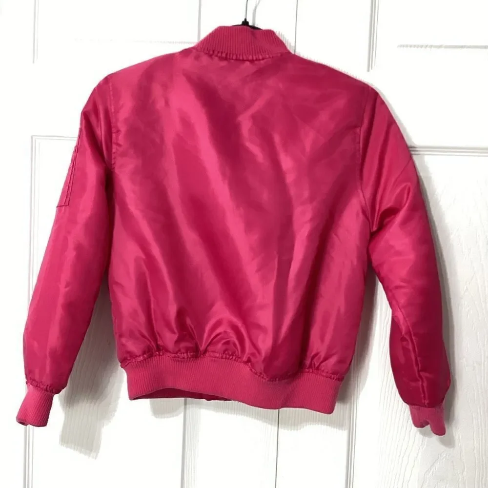 U.S. Polo ASSN Girls Barbie Pink Puffer Bomber Jacket Coat M